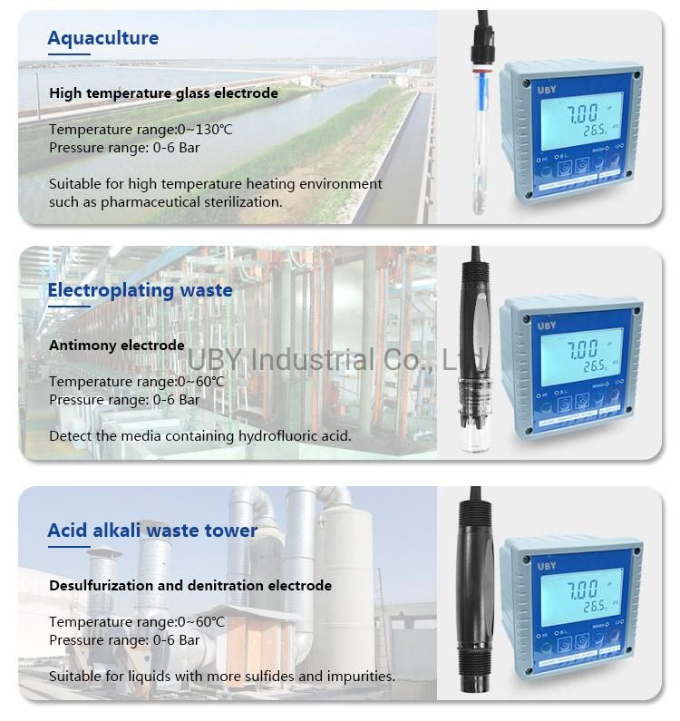 PC9965+D300 Factory Online Intelligent pH/ORP Transmitter IP65 pH Sensor 0~14pH