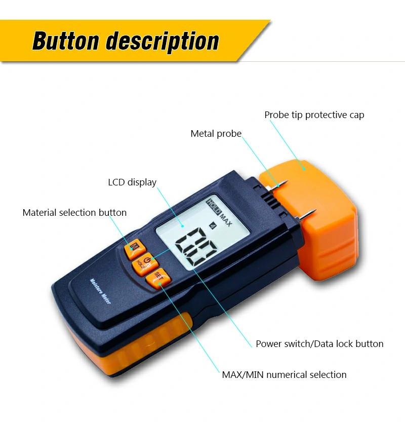 Needle-Type Portable LCD Backlight Water Content Test Moisture Instrument Moisture Meter