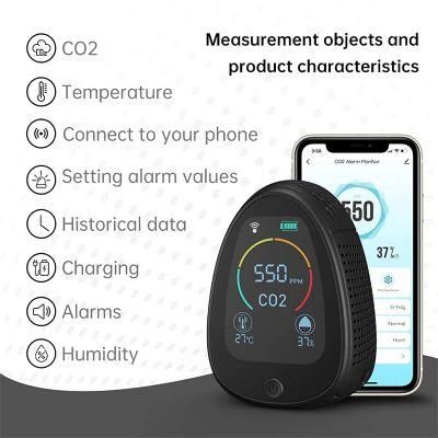 5 in 1 CO2 Monitor Smoke Alarm System for CO2 Meter Gas Detector Air Quality Monitor