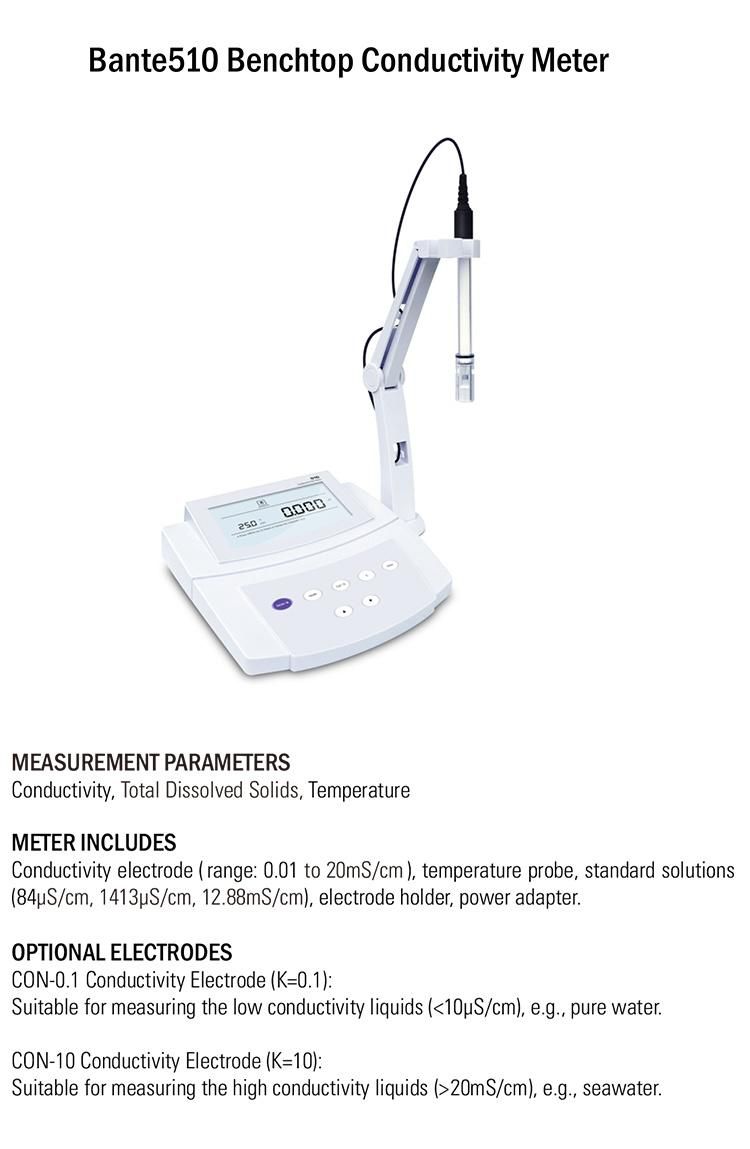 Bante510 Benchtop Conductivity Meter Precision pH Meter