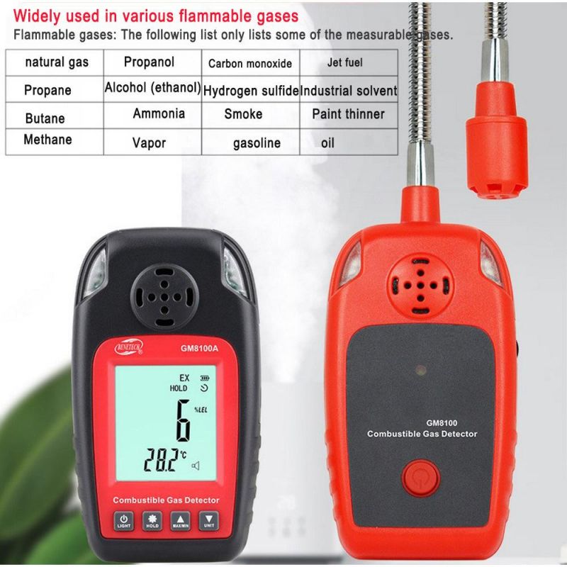 High Precision 50ppm Combustible Gas Alarm Leak Detector Liquefied Gas Detector