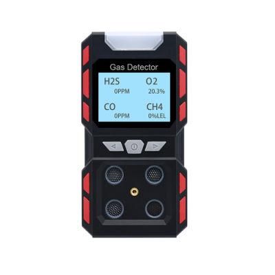 Chargeable Lel Co H2s O2 Portable Gas Detector with Human Voice Alarm for Industrial Application