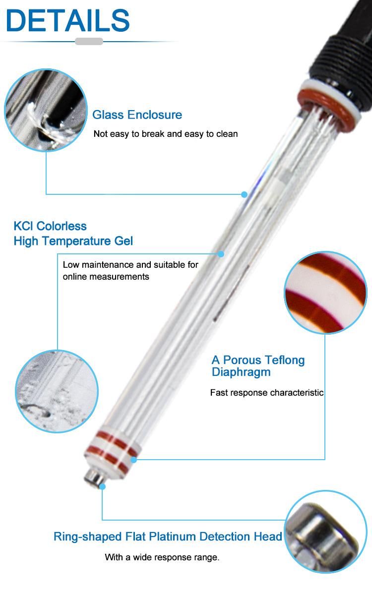 Ring-Shaped Platinum Head Glass Enclosure Water pH Probe Industrial pH Sensor for Pure Water