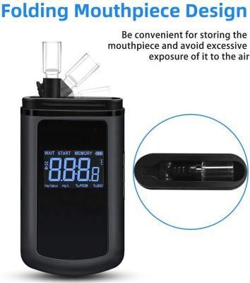 Handheld Personal Breathalyzer Alcohol Tester Breathalyzer Key Chain with Mouthpieces