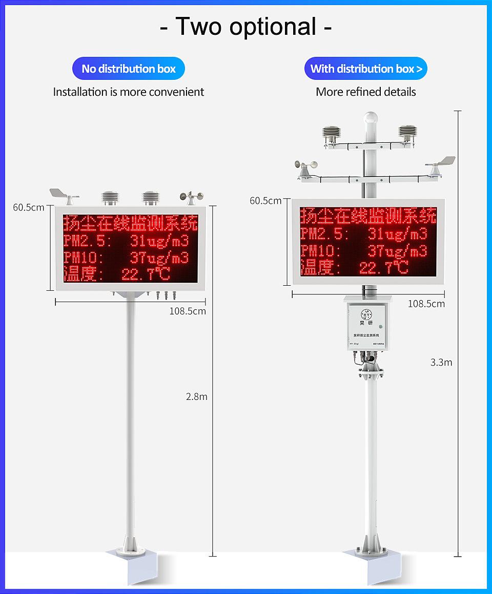 Dust Noise Monitoring System Pm2.5 Pm10 Dust Noise Temperature and Humidity Wind Direction Environmental Air Quality Detector.