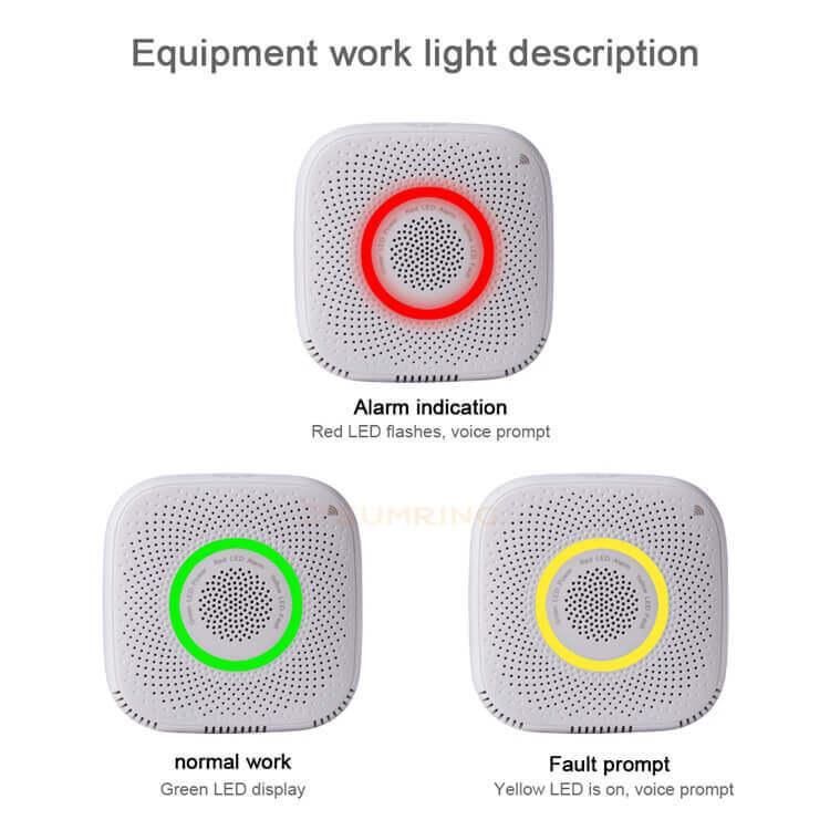 360 Degree Sound and Light Alarm Smart Home Methane Propane Combustible LPG Gas Leak Detector Sensor for Home Safety Kitchen Use