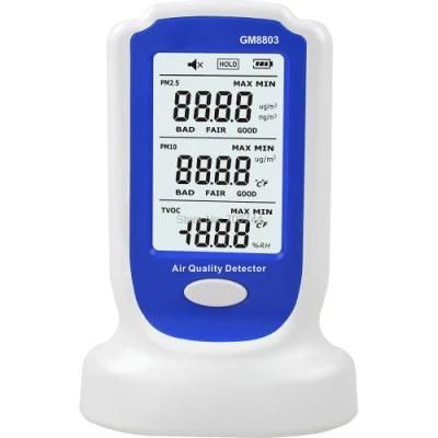 Household Rechargeable Digital Pm2.5 Pm10 Air Quality Pollution Detector Monitor Sensor Gas Analyzers