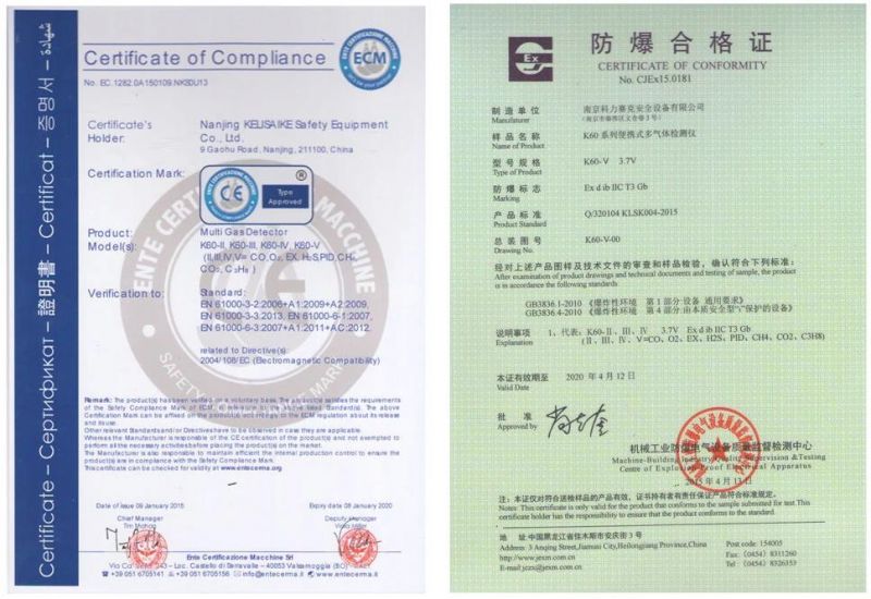 Ce Approved Portable Indoor Gas Detecting Kelisaike O2 Gas Detector