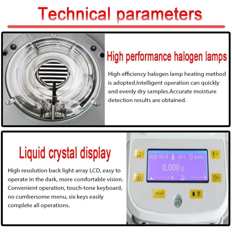 Laboratory 50g LCD Screen Rapid Moisture Meter