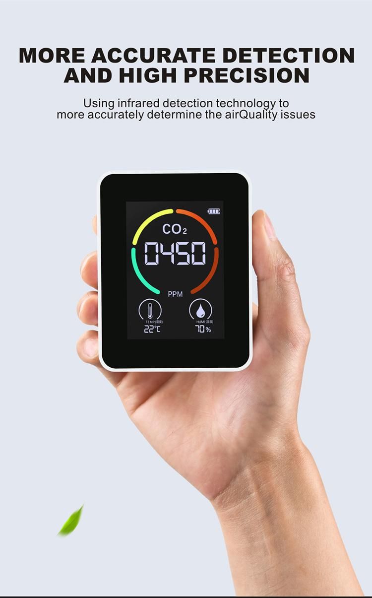 Indoor CO2 Monitor Air Box with Temperature Humidity Display