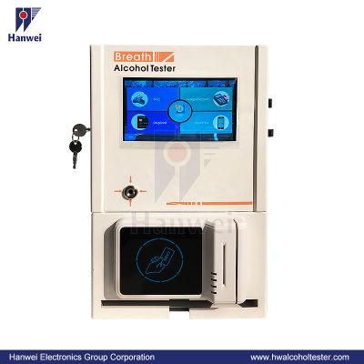 At319s Wall Mounted Multi-Pay Operated Breathalyzer 7.0-Inch Touch Screen with Visual and Audio Guide