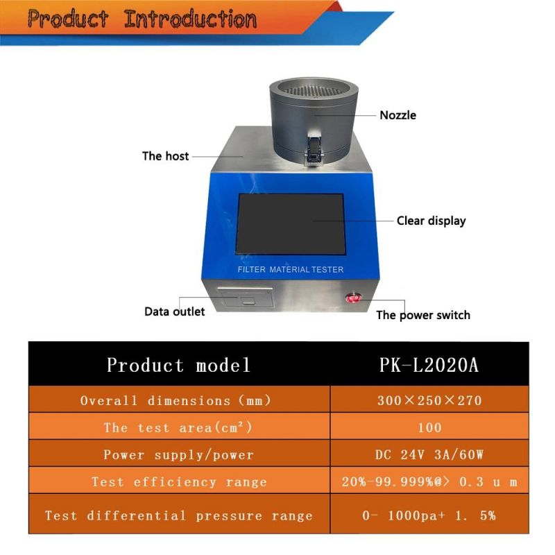 Fx-L1010A Portable Mask Efficiency Comparison Tester Filter Tester