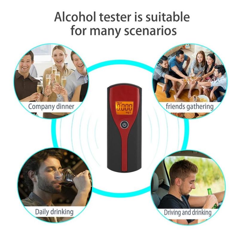 Digital Alcohol Breath Alert Breath Tester LCD Display with Audible Alert Quick Response Breathalyzer Parking Breathalyser