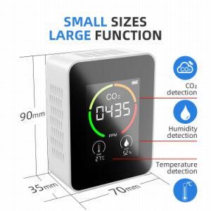 Tabletop Indoor Air Quality Monitor Ndir Channel Sensor CO2 Detector USB Recharge Air Quality Monitor