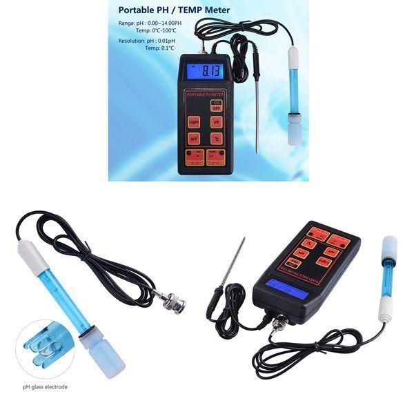 pH-8424 pH Meter, Portable pH Meter Waterproof pH Thermometer, No ORP Electrode