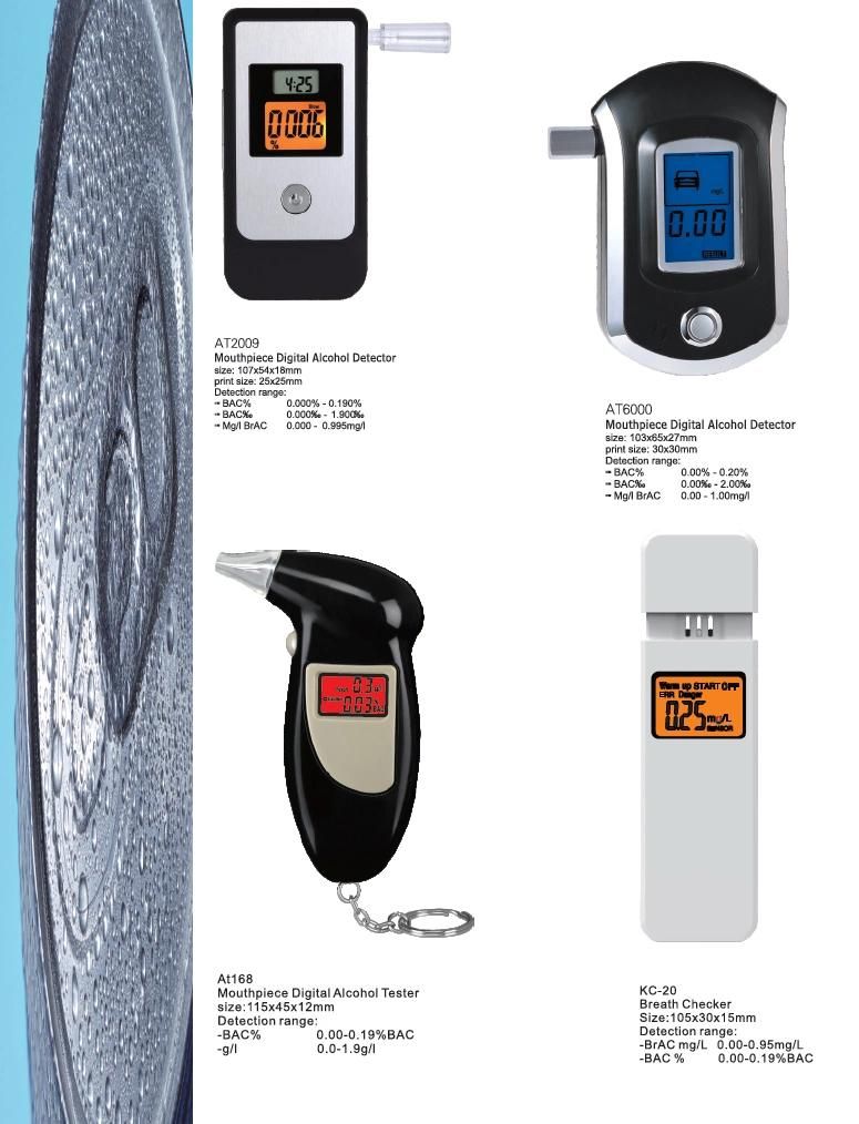 Portable Handheld Digital Breathalyzer Breath Alcohol Tester for Drunk Driving or Alcohol Breathalyzer with Key Chain