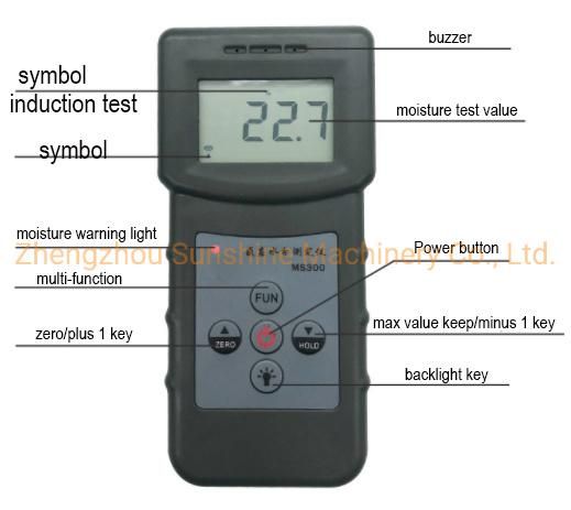 Ms300 Inductive Wood Chips Case Bamboo Fiber Plate Moisture Meter