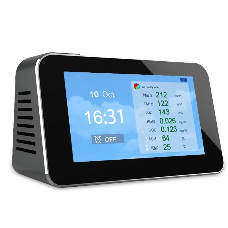 Air Quality Monitor Desktop Carbon Dioxide Gas CO2 Meter Detector, Temperature Humid CO2 Monitor