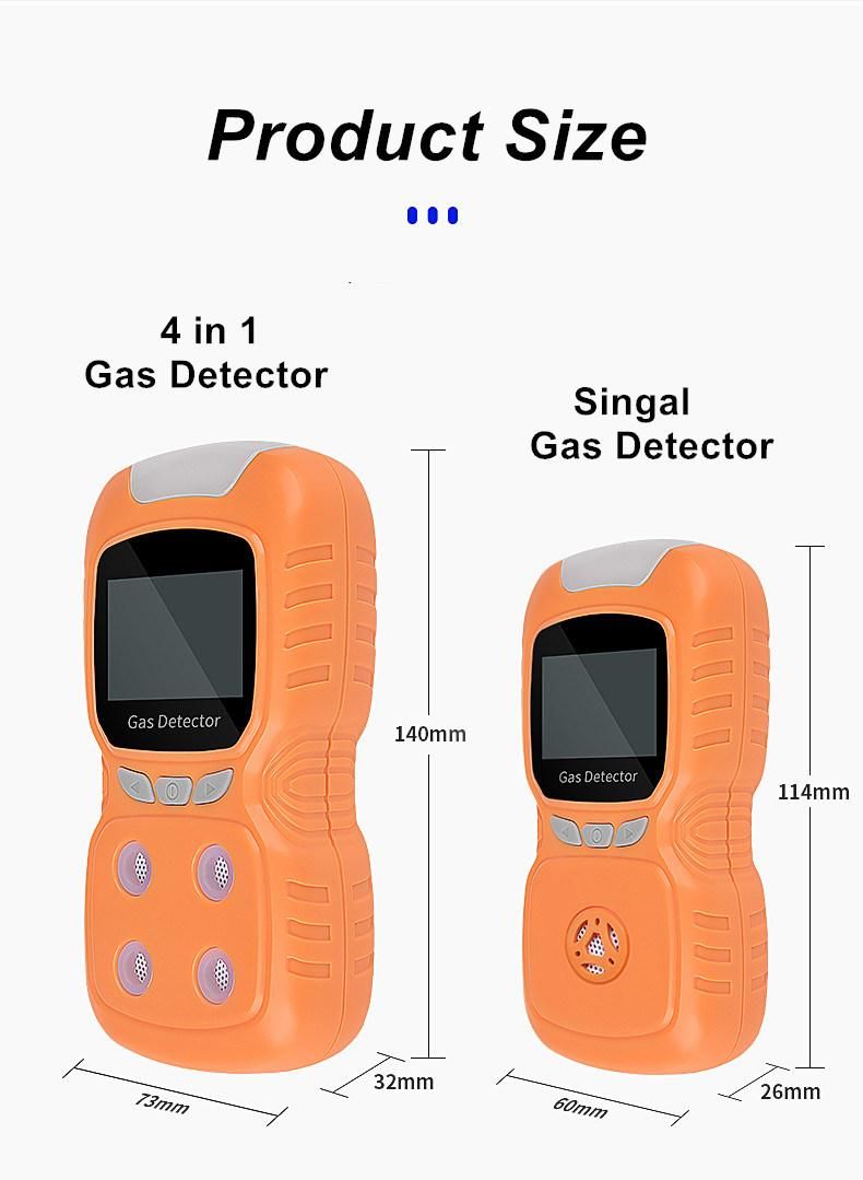 Handheld Ex, O2, H2s, Co Portable 4 Gas Analyzer with CE FCC Rosh