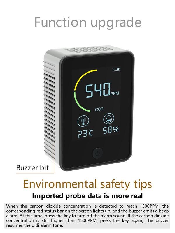 CO2 Metercarbon Dioxide CO2 Detector Gas Concentration Content Color Screen TFT Intelligent Air Tester Air Quality Analyzer