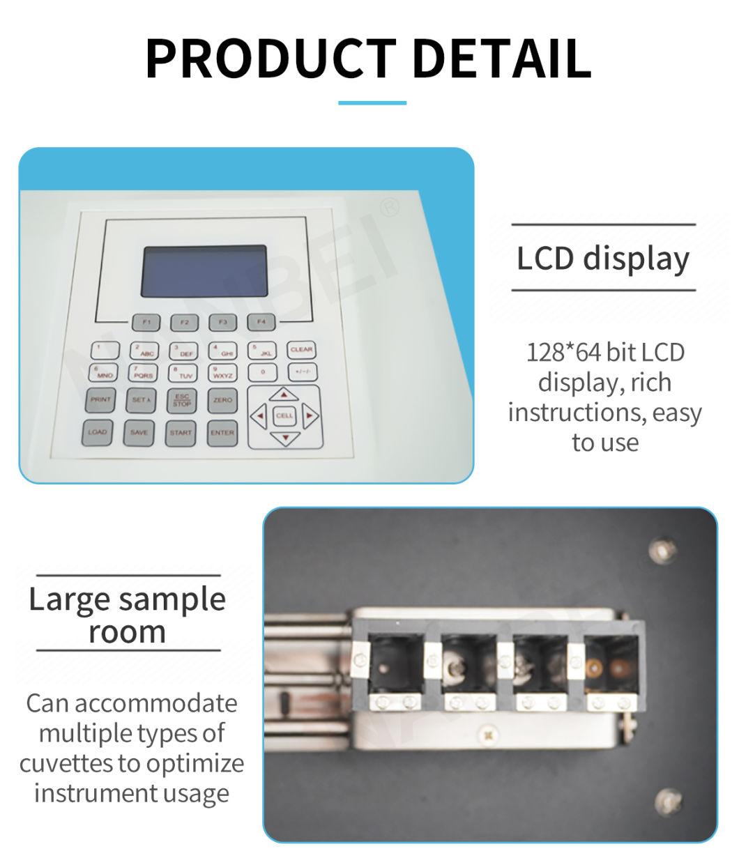 Lab Digital Display 320-1100nm Deuterium Lamp Vis Visible Spectrophotometer