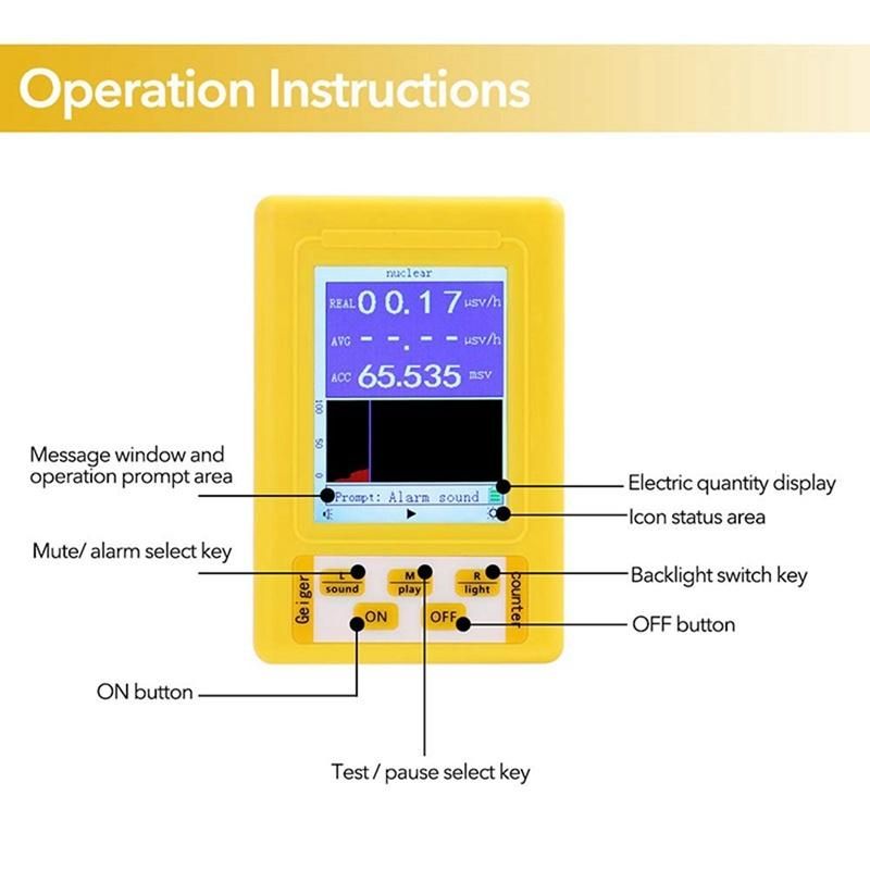 Br-9c 2in1 Digital Radiation Nuclear Radiation Detector