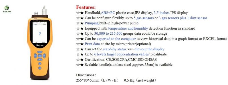 Combustible Natural Gas Portable Gas Detector (CH4)