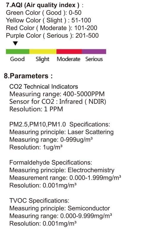 CO2 Meter Pm25 Air Quality Monitor Detector Gas Monitoring Meter Analyzers LCD Display CO2 Meter