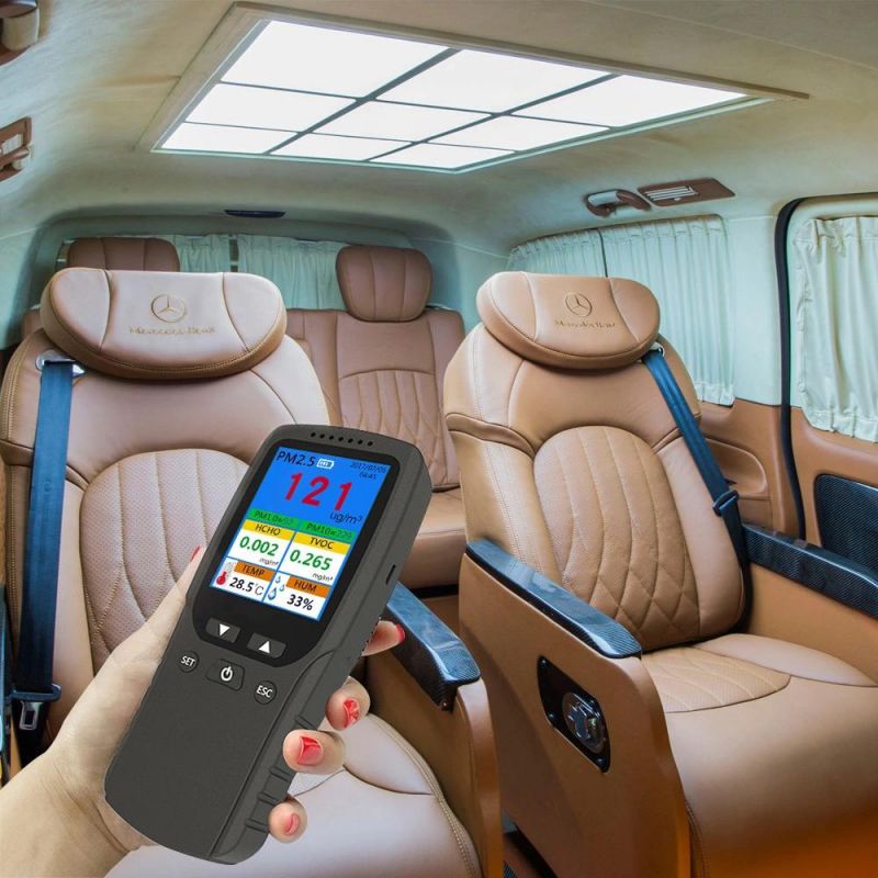 Multi Functional Portable Desktop CO2 Meter Tvoc Gas Pollution Detector for Pm1, Pm2.5 Temperature and Humidity Particle