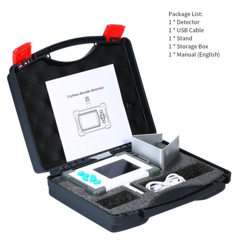 Carbon Dioxide Detector with Rechargeable Battery Portable CO2 Meter Tester