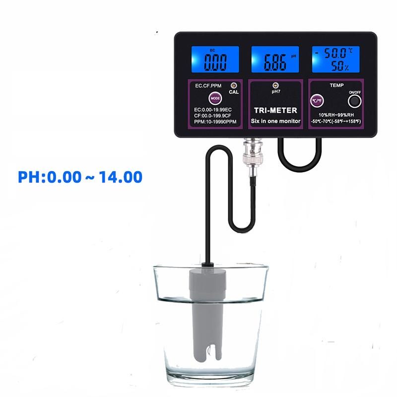 6 in 1 pH Ec CF Rh TDS Temp Tester