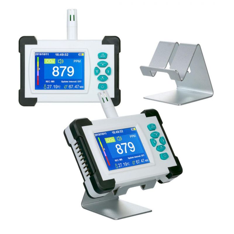Carbon Dioxide Detector with Rechargeable Battery Portable CO2 Meter Tester