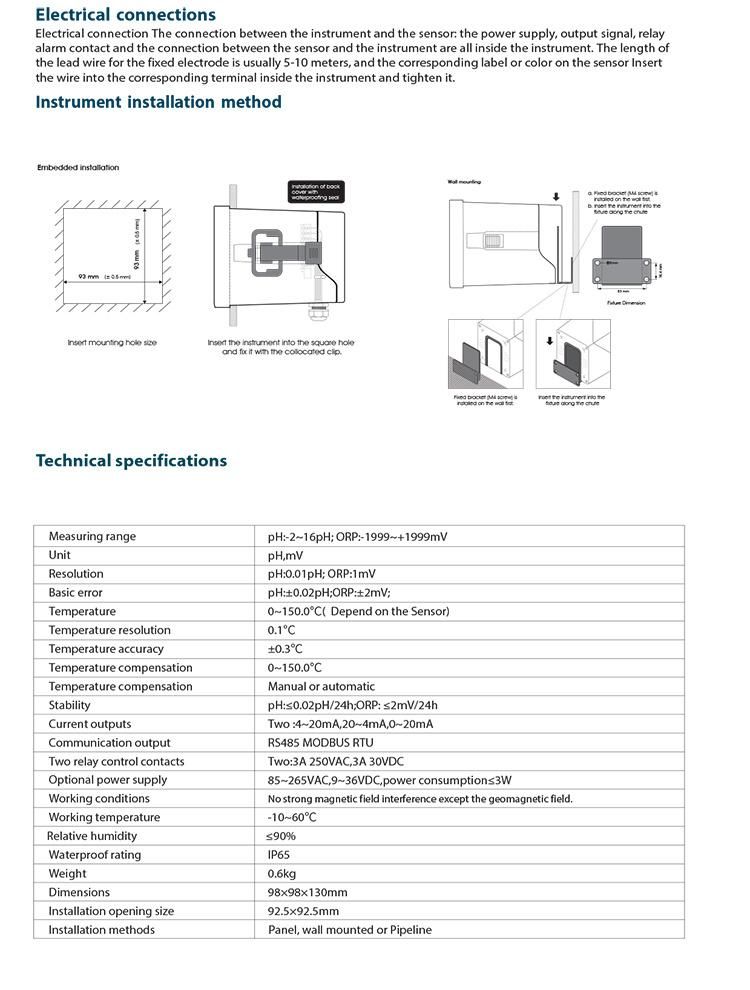 Professional Manufacturer Wholesale Quality Cheap Industrial Online Water pH Meter