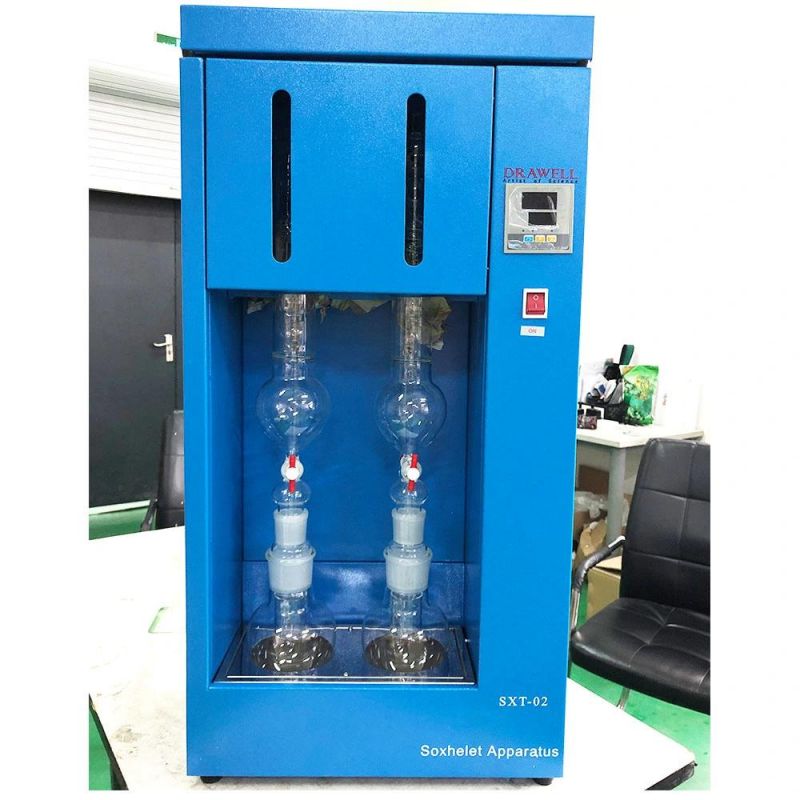 Laboratory Fat Analyzer 2 Heating Place Soxhlet Extractor Apparatus 500ml