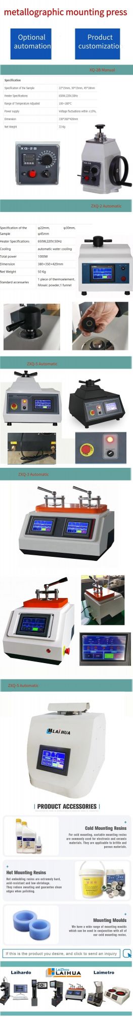 Xq-2b Manual Metallographic Mounting Press Hot Sample Mounting Press