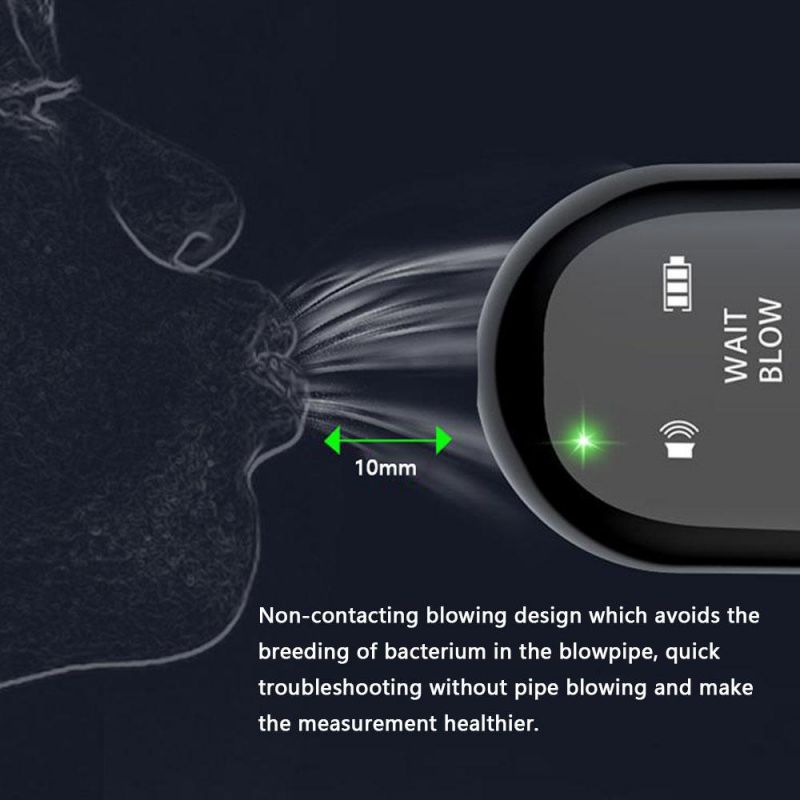 Alcohols Detector Non-Contacting Breath Blow Tester Quick Response TFT Display Screen High-Sensitive Electronic Breathalyzer