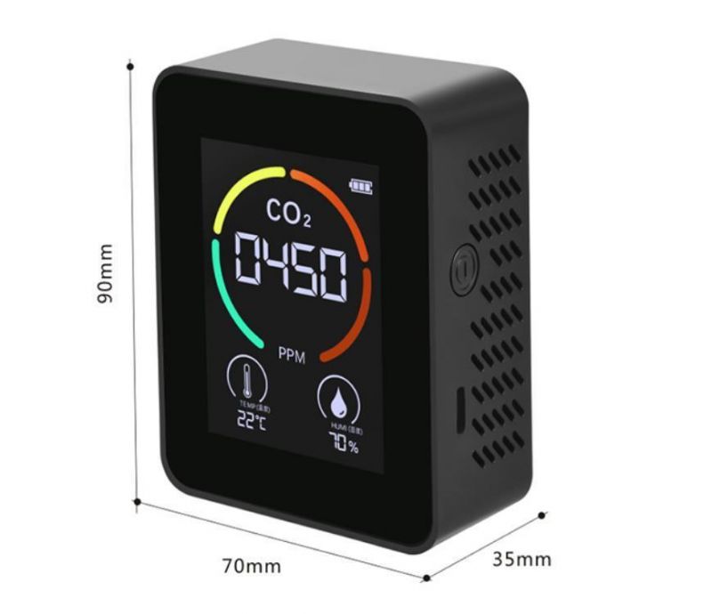 5 in 1 Mini Portable Indoor Desktop Automatic Alarm Air Quality Monitor Gas Sensor Meter CO2 Carbon Dioxide Detector