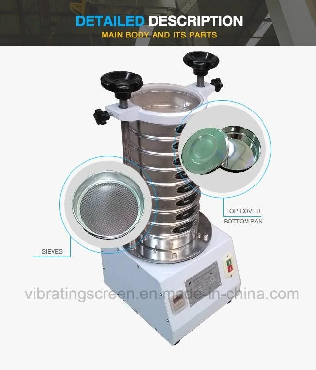 Multitier Coffee 200mm Type Analysis Lab Sieve Shaker Test Vibrating Screen Classifier Machine