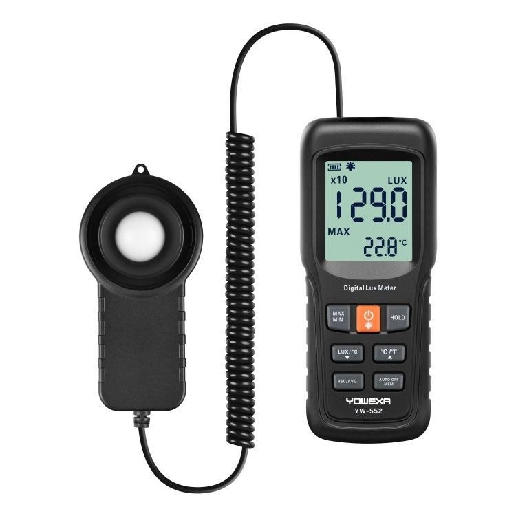 Yw-552 200, 000lux Wide Ranges Light Temperature Meter with Rotatable Probe