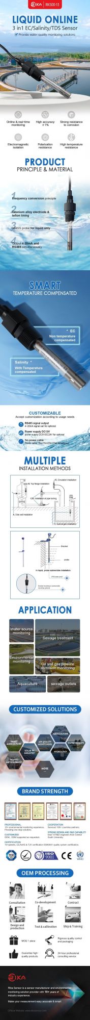 Environmental Protection Online Ec/Salinity Sensor