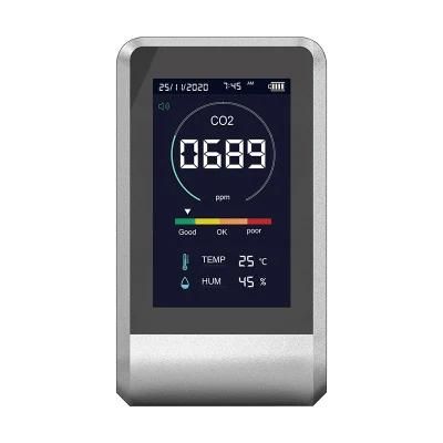New Product LED Digital Full Color LCD Screen Backlight CO2 Humidity and Temperature Detector 5000ppm Rechargeable CO2 Monitor