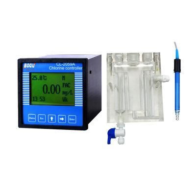 Boqu Cl-2059A with Flow Cell Installation Measuring Drinking Water and Swimming Pool Online Free Residual Chlorine Transmitter