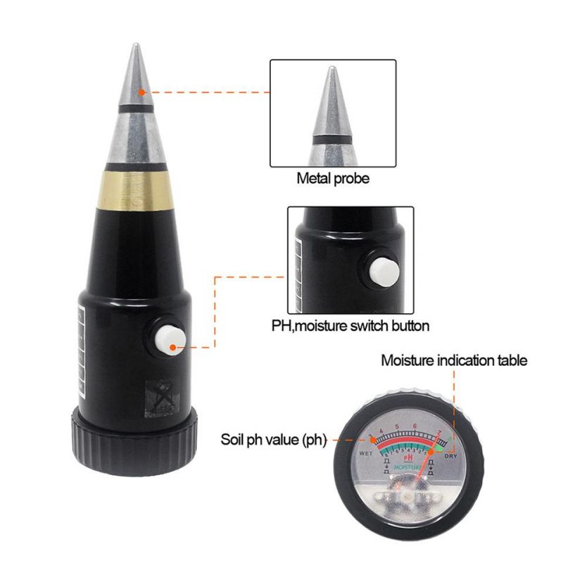 High Sensitivity 2 in 1 Pen Type pH Meter Soil Acidity Meter Soil Moisture Monitor for Garden pH Tester Hygrometer