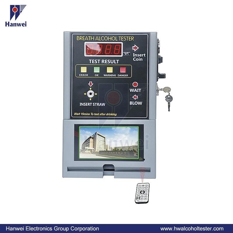 Wall Mounted Coin-Operated Fuel Cell Breathalyzer for Bar/Hotel (AT319V)