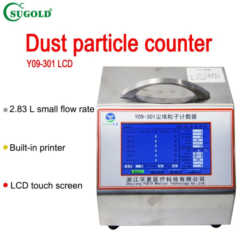 Y09-301AC DC Portable Dust Counter Airborne Particle Counter