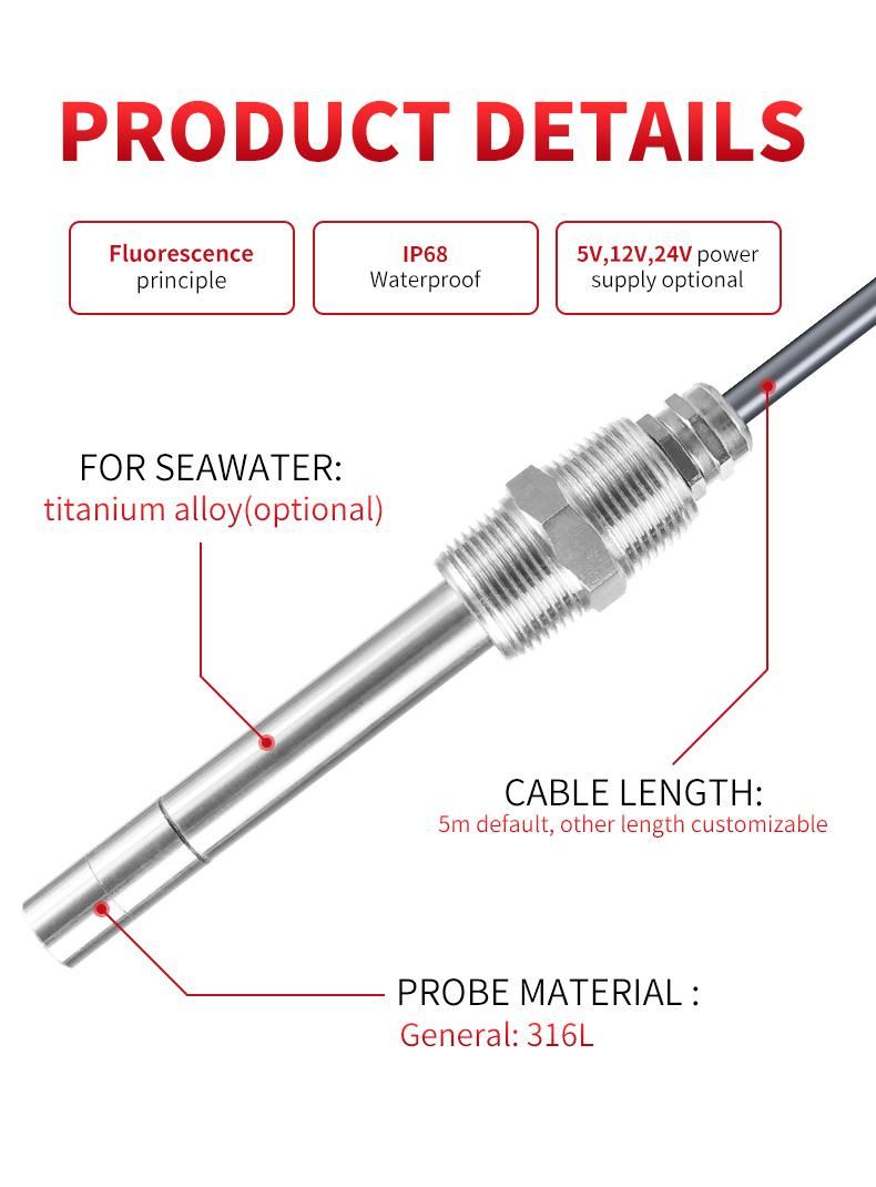 Rika Rk500-04 Digital RS485 Modbus Output Do Sensor Dissolved Oxygen Electrode Probe for Fish Farm