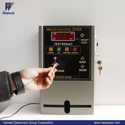 At319 Standalone Coin Operated Alcohol Tester with Bright LED Guide The Operation on The Panel