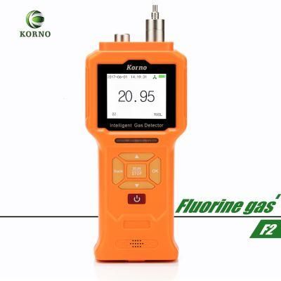 Ce Certified Portable Pumping Fluorine Gas Analyzer F2 Gas Detector with Alarm