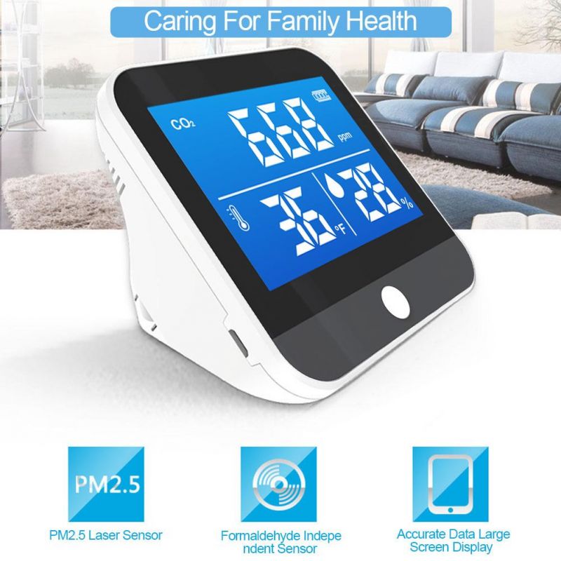 CO2 Alarm Meter for Desktop Carbon Dioxide Air Quality Monitor CO2 Monitor Tester Gas Analyzer