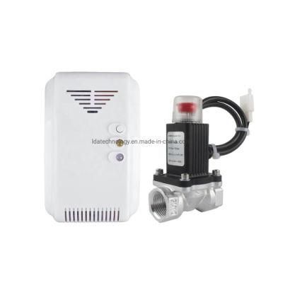 Factory Price Home Use Gas Safety Device Kit Town Gas Detector with Shut off Solenoid Valve
